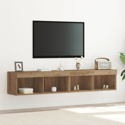 vidaXL TV-bänkset 2 pcs Artisan Ek Konstruerat trä