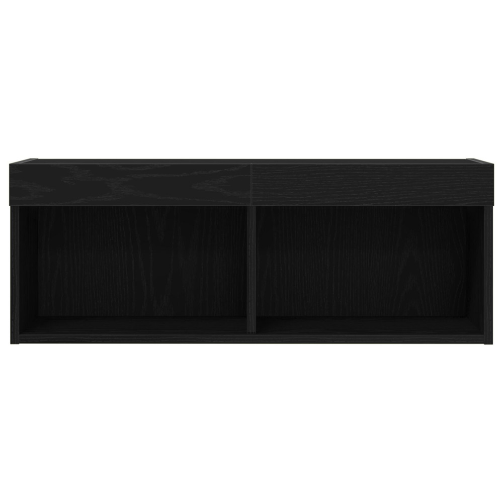Produktbild för TV-bänkset med led Svart Ek 80 x 30 x 30 cm Konstruerat trä