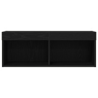 Produktbild för TV-bänkset med led Svart Ek 80 x 30 x 30 cm Konstruerat trä