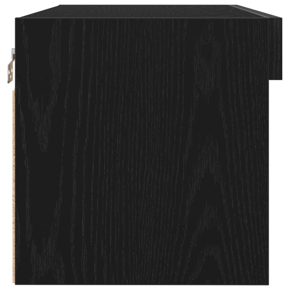 Produktbild för TV-bänkset med led Svart Ek 80 x 30 x 30 cm Konstruerat trä