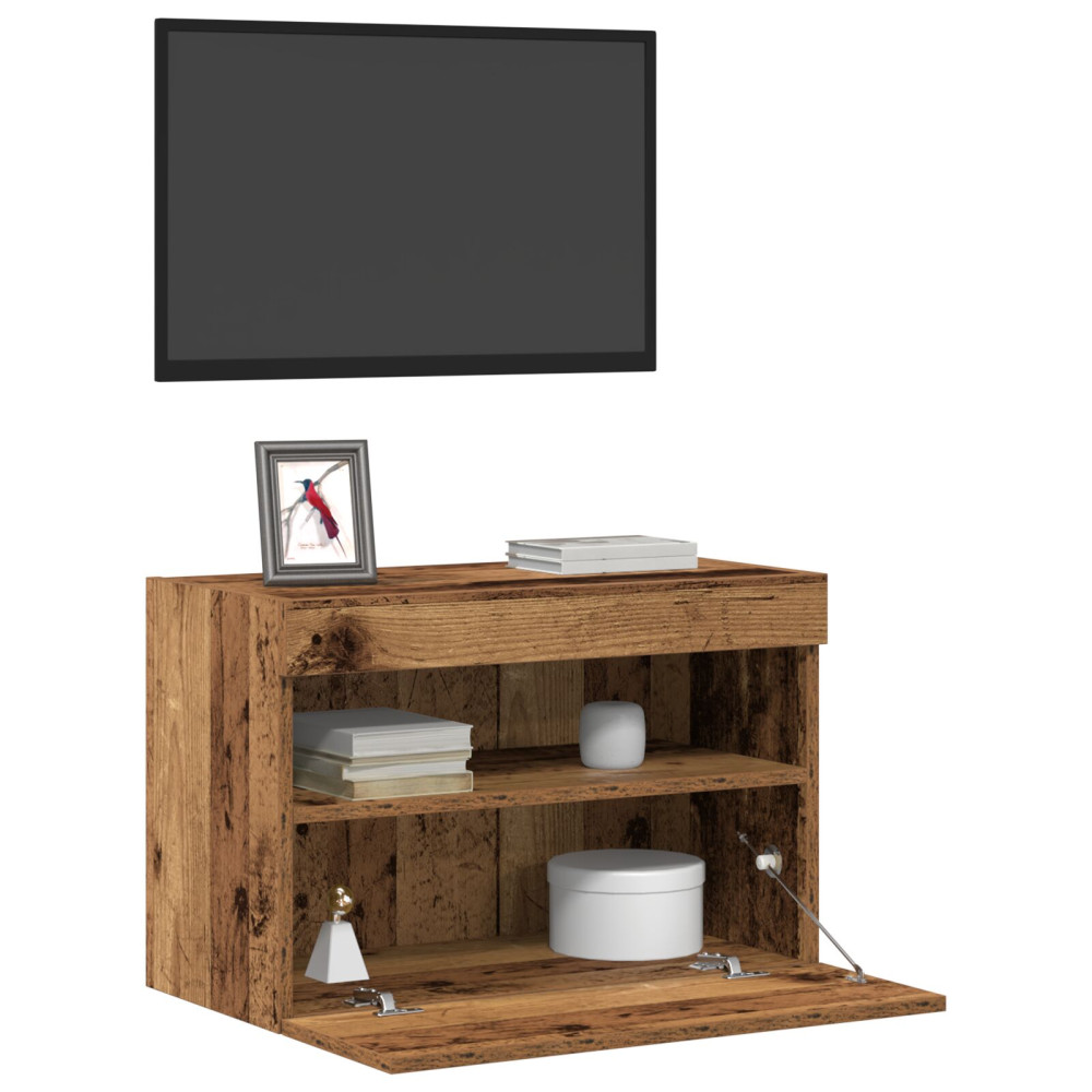 Produktbild för TV Vägghylla Gammalt trä 60 x 30 x 40 cm Konstruerat trä