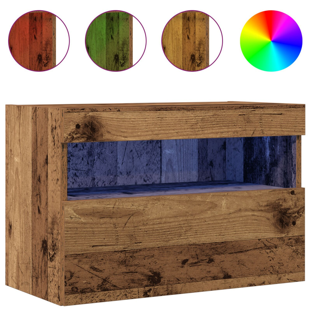 Produktbild för TV Vägghylla 2 pcs Gammalt trä 60 x 30 x 40 cm Konstruerat trä
