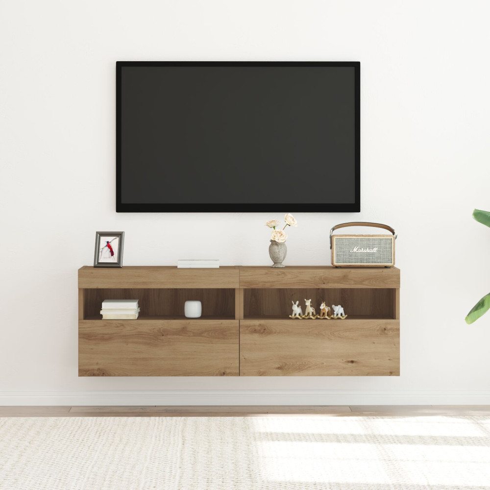 Produktbild för TV Vägghylla 2 pcs artisan ek Konstruerat trä