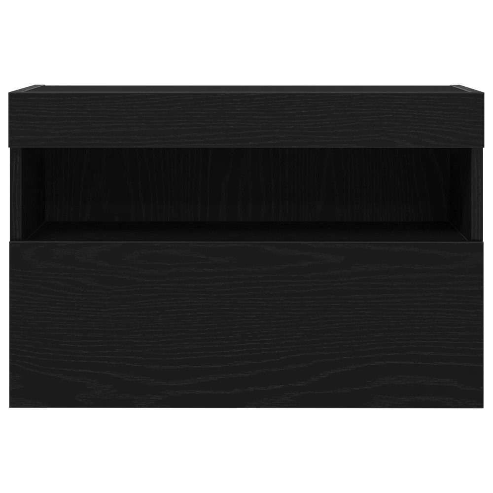 Produktbild för TV Vägghylla 2 pcs Svart ek 60 x 30 x 40 cm Konstruerat trä