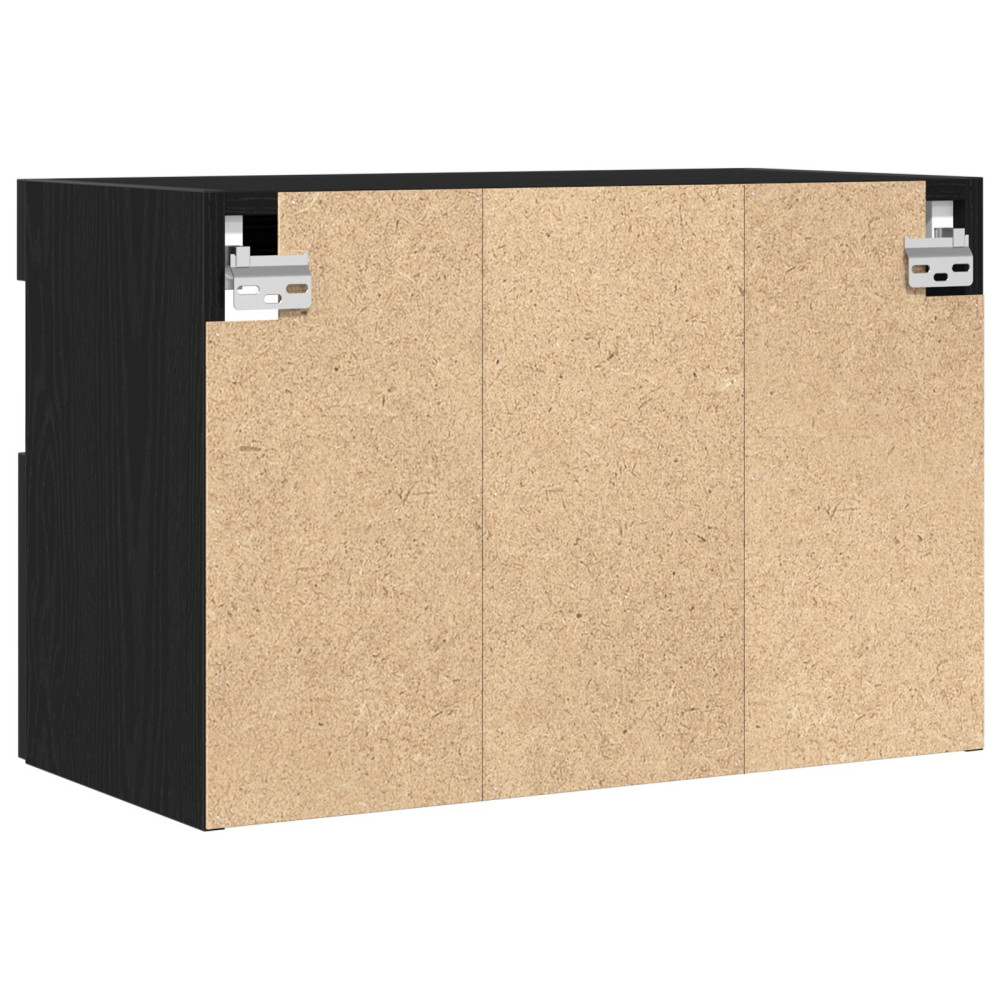 Produktbild för TV Vägghylla 2 pcs Svart ek 60 x 30 x 40 cm Konstruerat trä