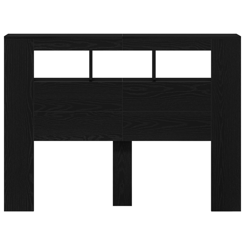 Produktbild för LED huvuddyna Svart Ek 140 x 18,5 x 103,5 cm Konstruerat trä