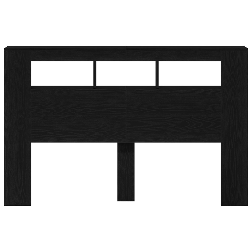 Produktbild för LED huvuddyna Svart Ek 160 x 18,5 x 103,5 cm Konstruerat trä