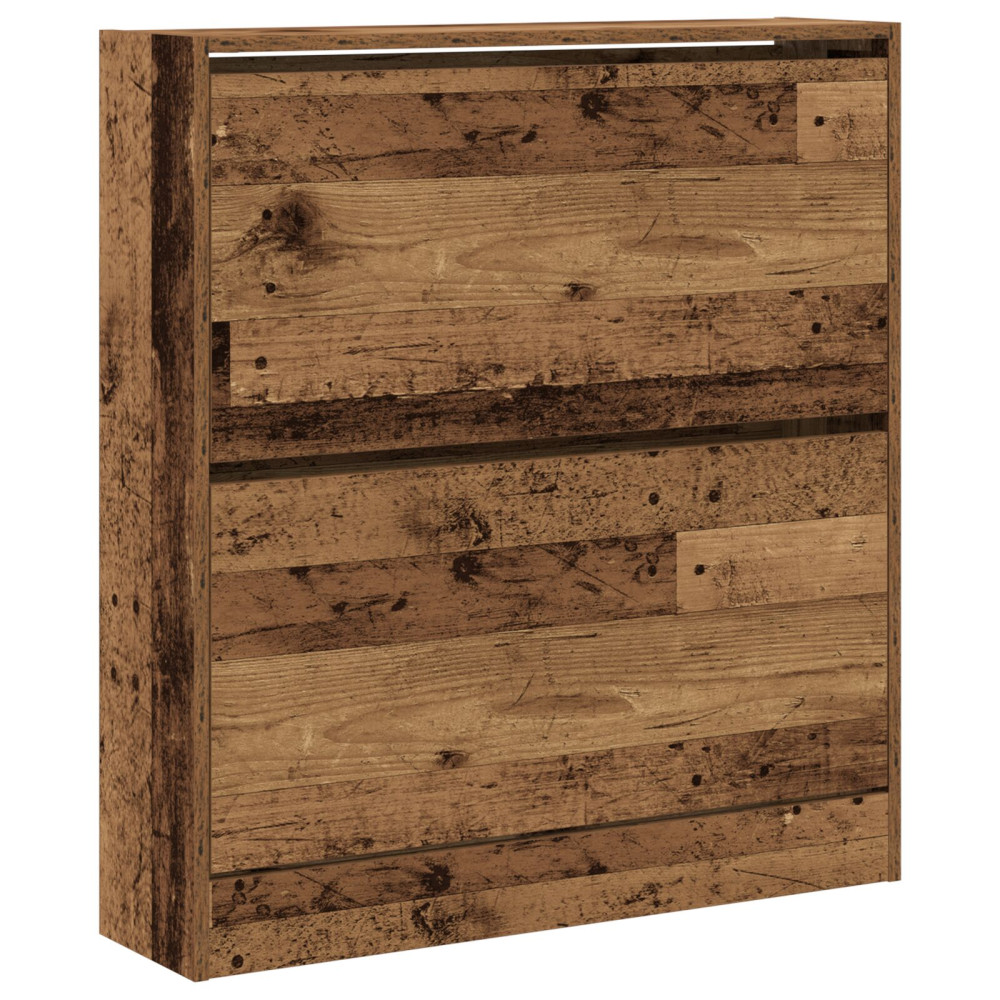 Produktbild för Skoskåp med hylla Gammalt trä 80 x 21 x 87,5 cm Konstruerat trä