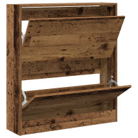 Produktbild för Skoskåp med hylla Gammalt trä 80 x 21 x 87,5 cm Konstruerat trä