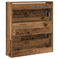 Produktbild för Skoskåp med hylla Gammalt trä 80 x 21 x 87,5 cm Konstruerat trä