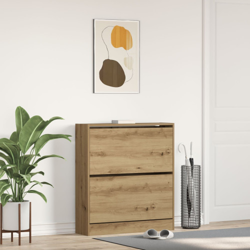 vidaXL Skoskåp med hylla Rökt ek 80 x 21 x 87,5 cm Konstruerat trä