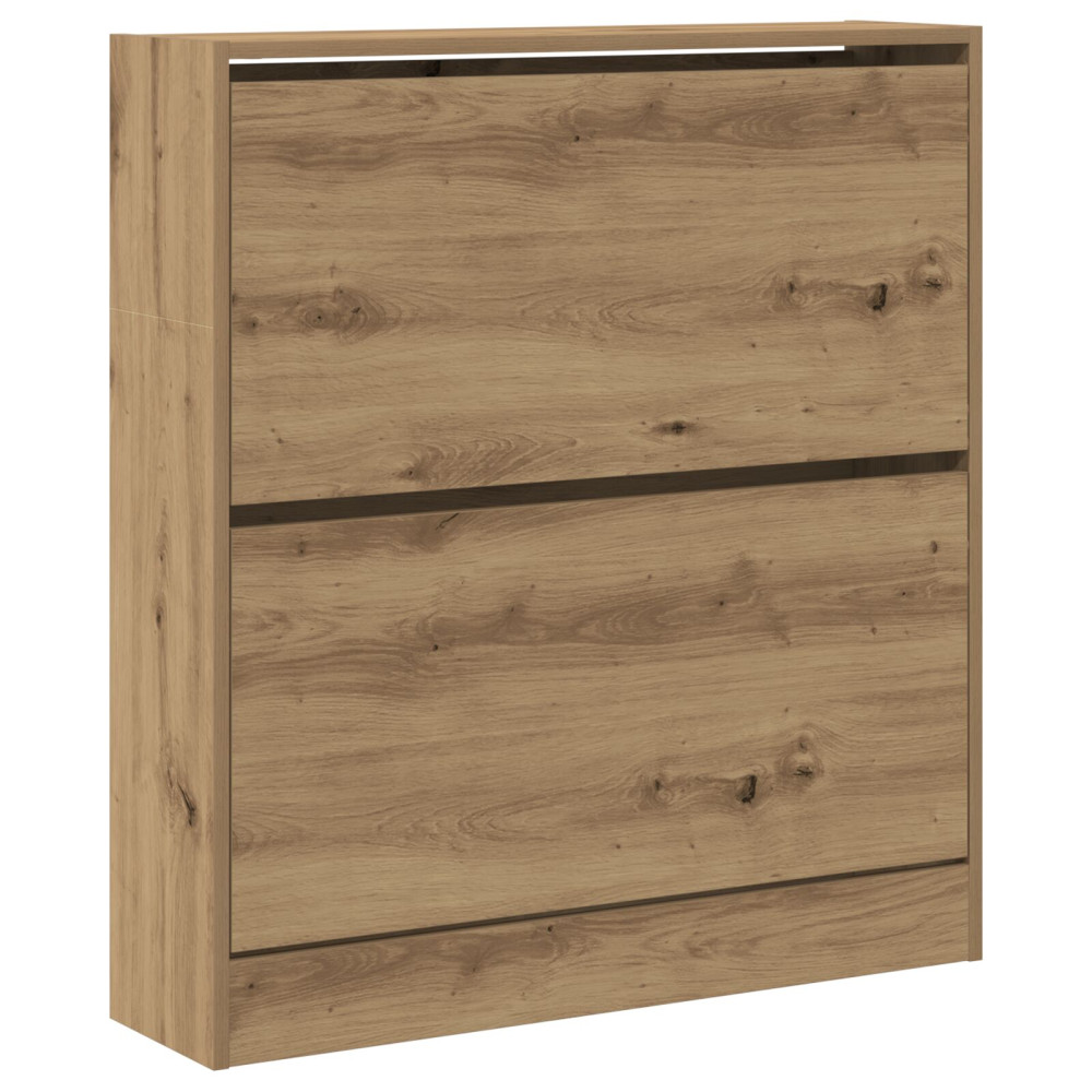 Produktbild för Skoskåp med hylla Rökt ek 80 x 21 x 87,5 cm Konstruerat trä