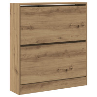 Produktbild för Skoskåp med hylla Rökt ek 80 x 21 x 87,5 cm Konstruerat trä