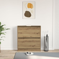 Produktbild för Skoskåp med hylla Rökt ek 80 x 21 x 87,5 cm Konstruerat trä