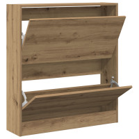 Produktbild för Skoskåp med hylla Rökt ek 80 x 21 x 87,5 cm Konstruerat trä