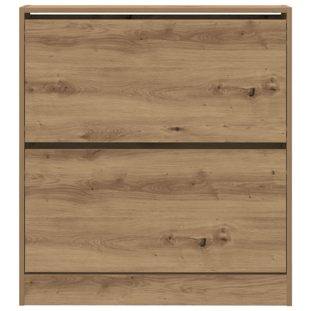 Produktbild för Skoskåp med hylla Rökt ek 80 x 21 x 87,5 cm Konstruerat trä