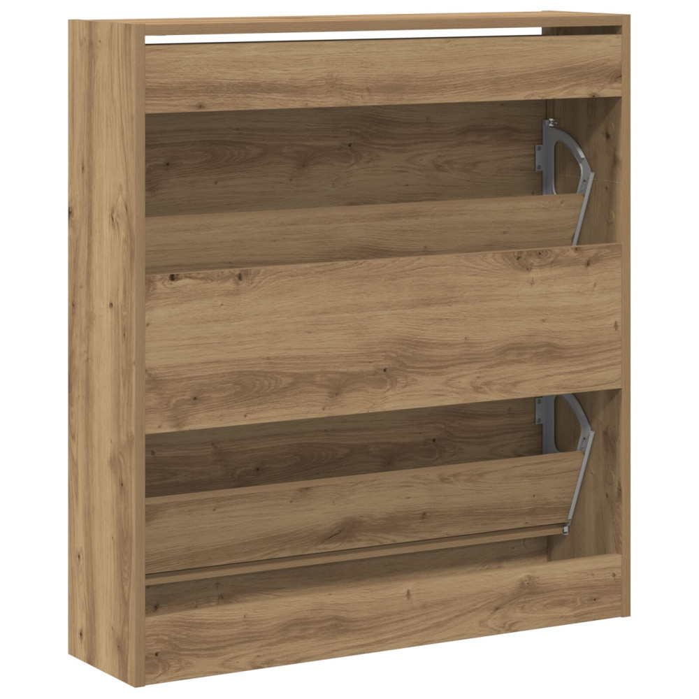 Produktbild för Skoskåp med hylla Rökt ek 80 x 21 x 87,5 cm Konstruerat trä