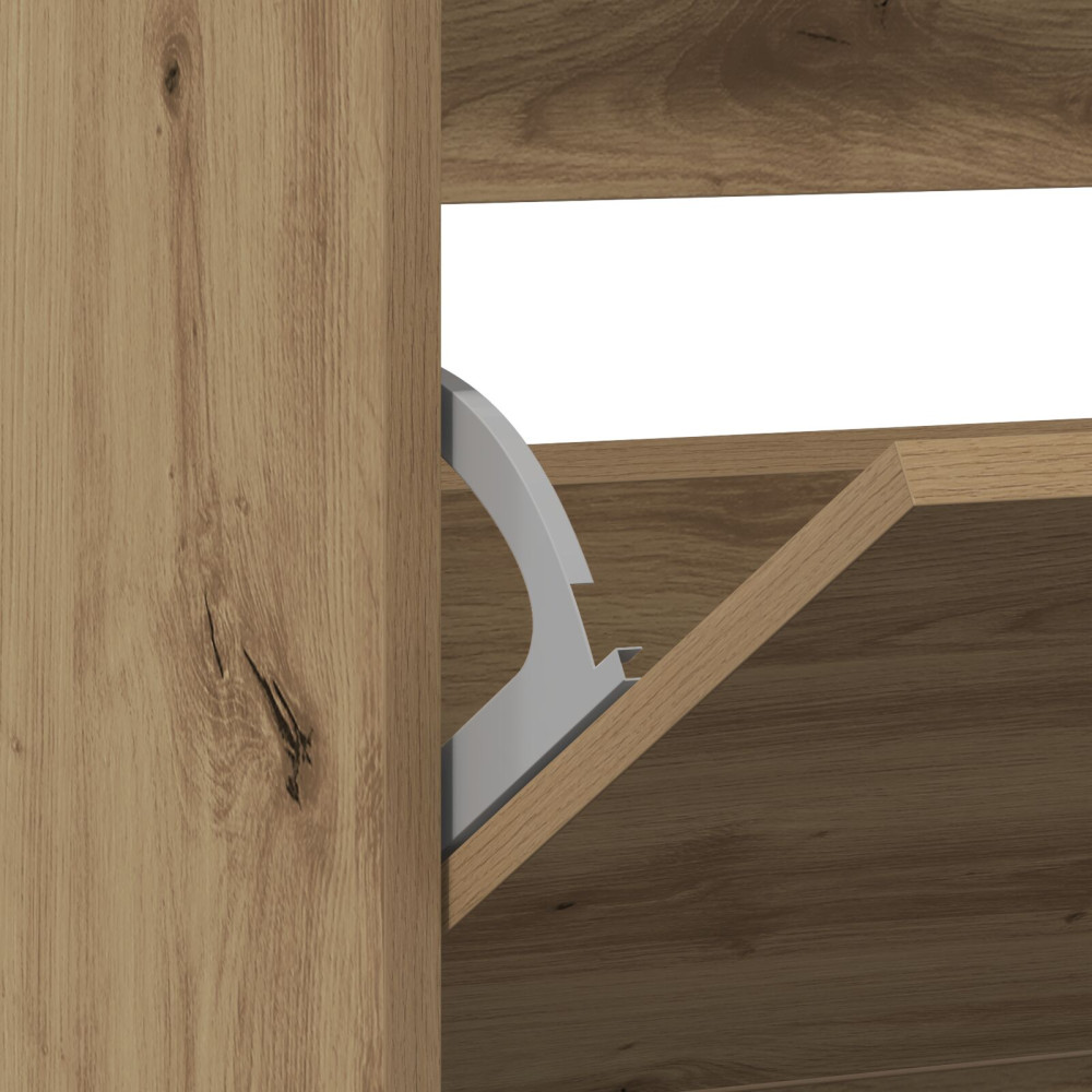Produktbild för Skoskåp med hylla Rökt ek 80 x 21 x 87,5 cm Konstruerat trä
