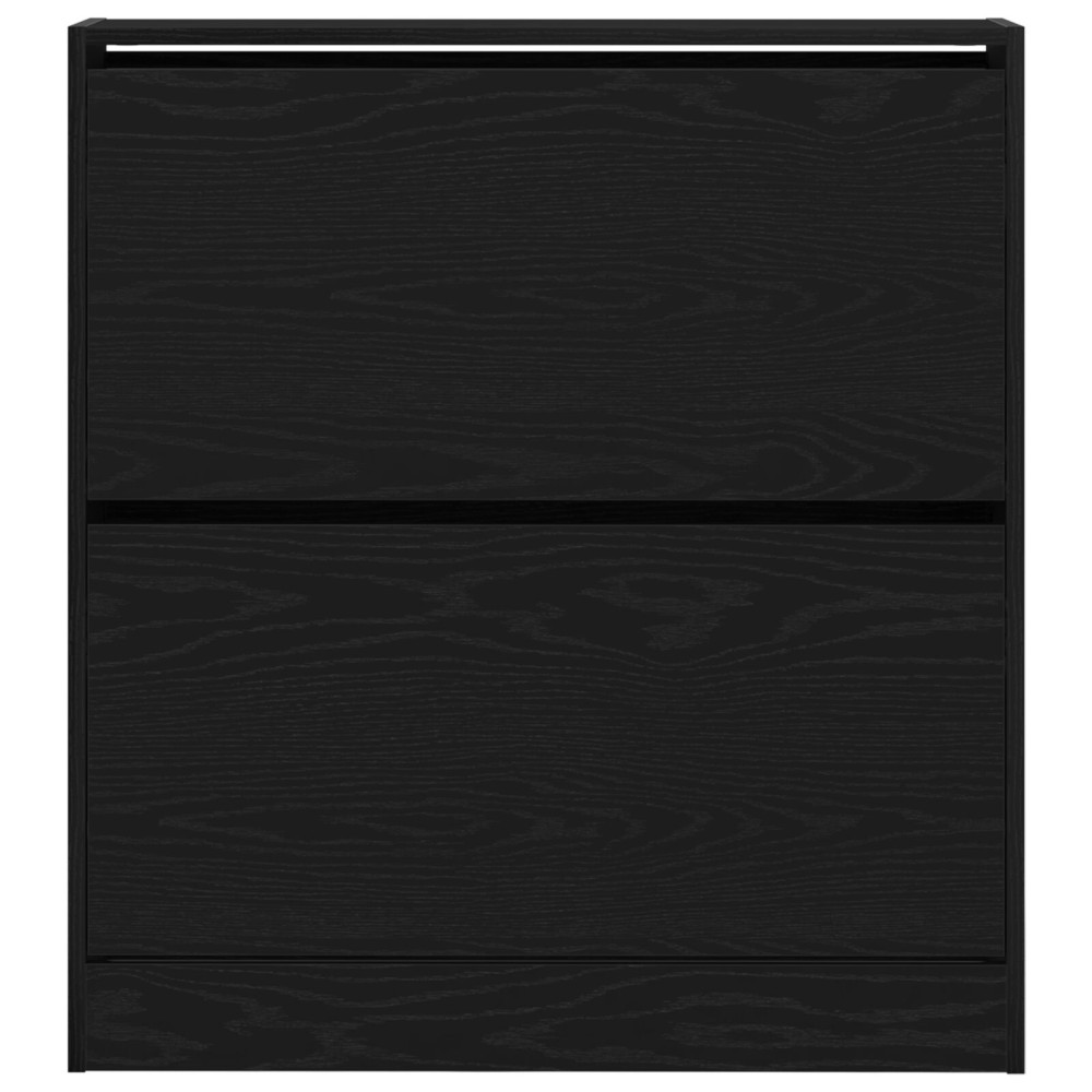 Produktbild för Skoskåp med hylla Svart Ek 80 x 21 x 87,5 cm Konstruerat trä