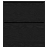 Produktbild för Skoskåp med hylla Svart Ek 80 x 21 x 87,5 cm Konstruerat trä
