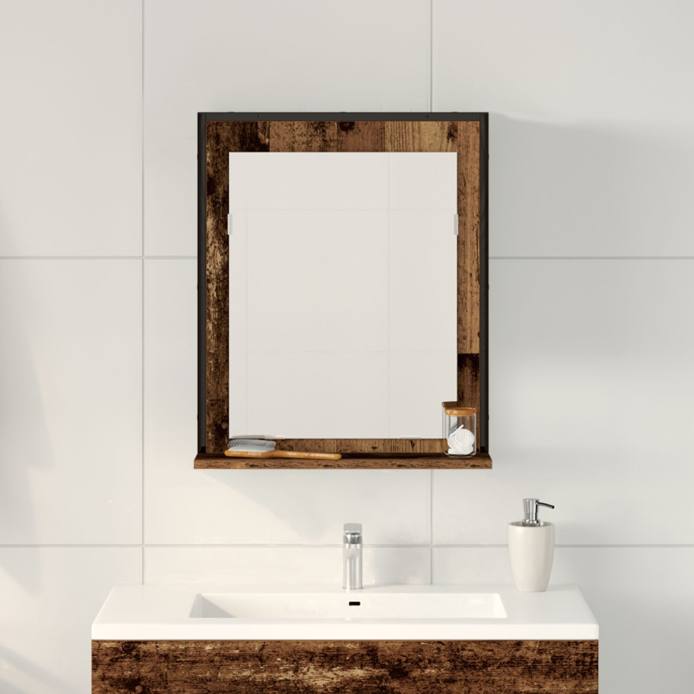 Produktbild för Spegel Gammalt trä 50 x 12 x 60 cm Glas och konstruerat trä