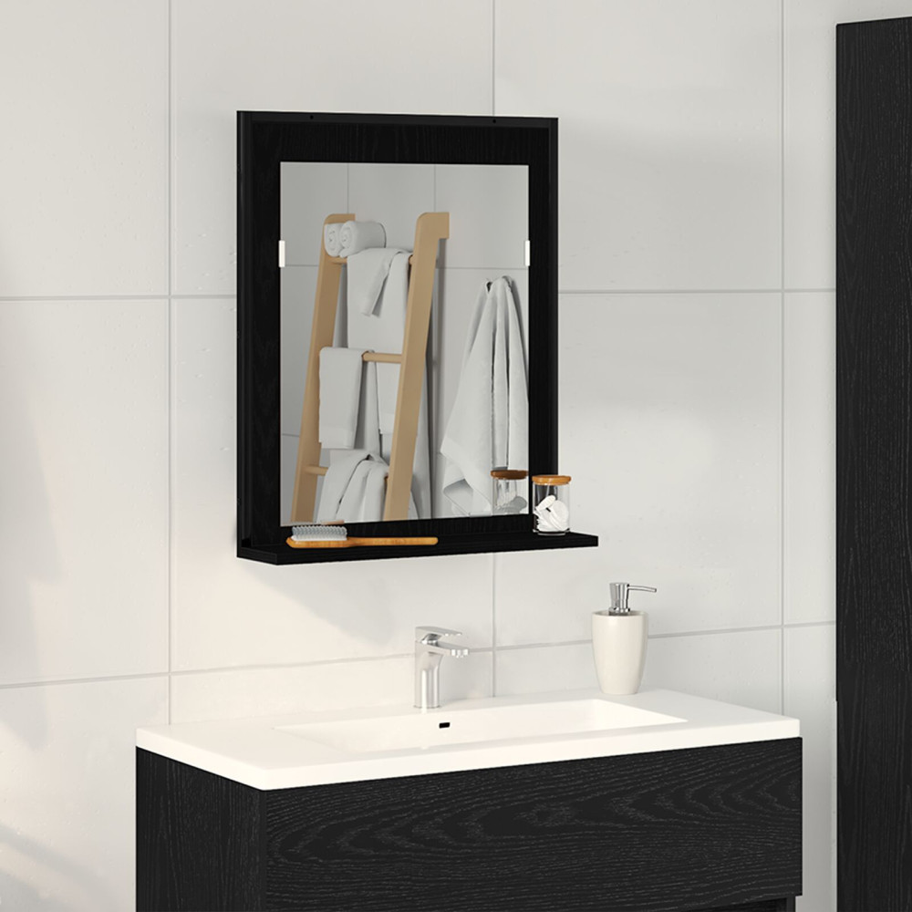 Produktbild för Spegel Svart ek 50 x 12 x 60 cm Glas och konstruerat trä