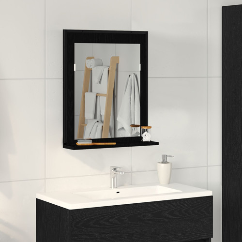 vidaXL Spegel Svart ek 50 x 12 x 60 cm Glas och konstruerat trä