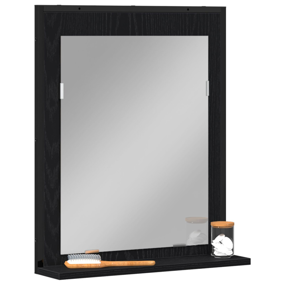 Produktbild för Spegel Svart ek 50 x 12 x 60 cm Glas och konstruerat trä
