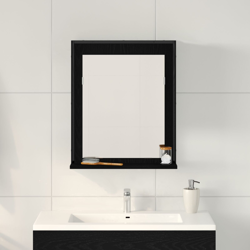 Produktbild för Spegel Svart ek 50 x 12 x 60 cm Glas och konstruerat trä