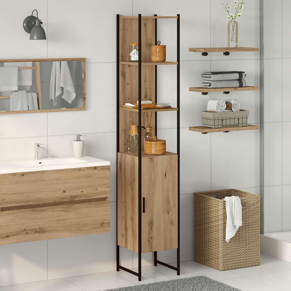 Produktbild för Badrumsskåp artisan ek 33 x 33 x 185,5 cm Konstruerat trä
