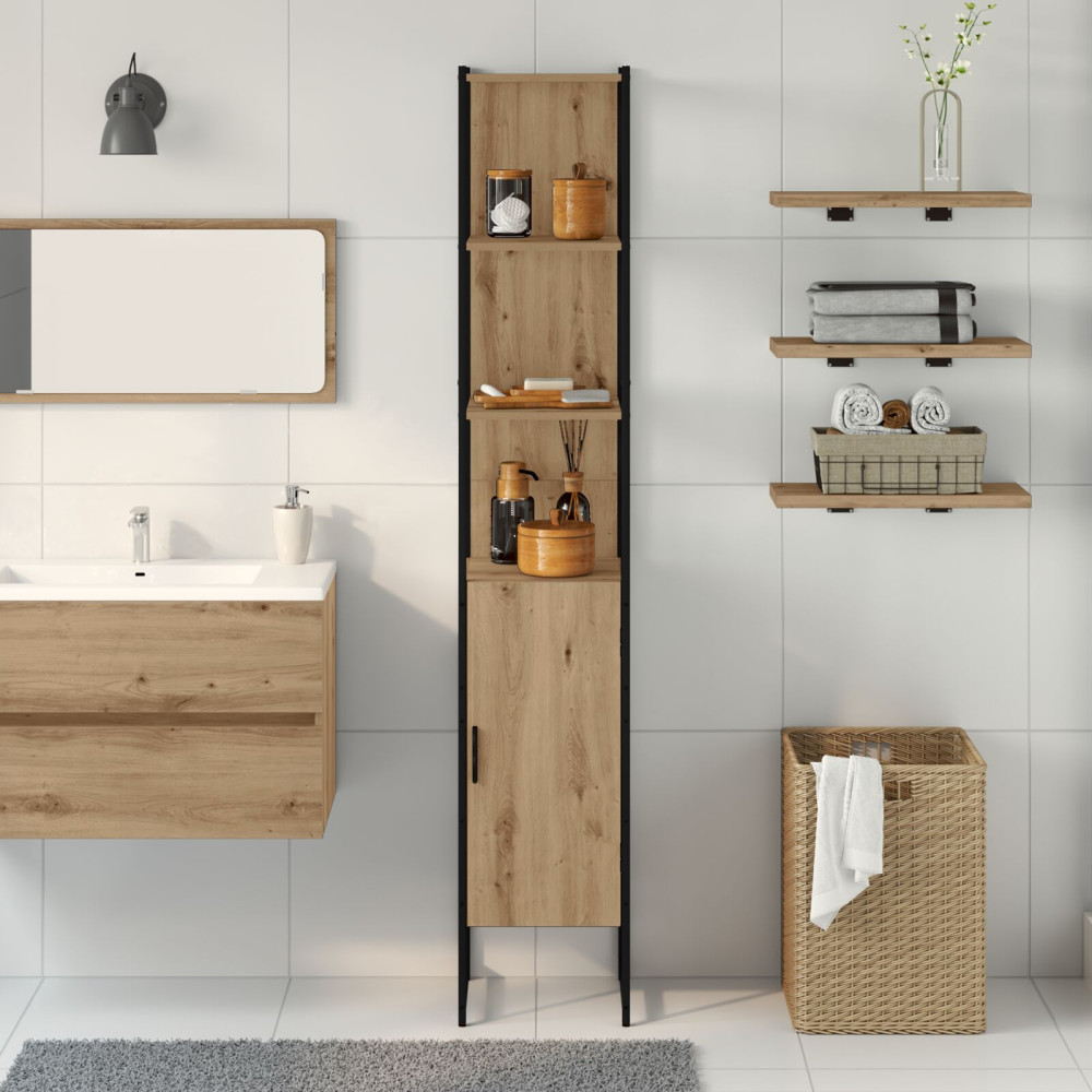 Produktbild för Badrumsskåp artisan ek 33 x 33 x 185,5 cm Konstruerat trä