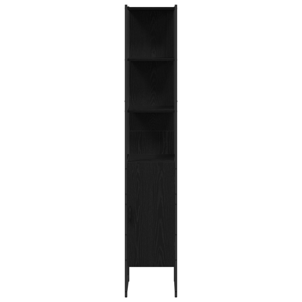 Produktbild för Badrumsskåp Svart ek 33 x 33 x 185,5 cm Konstruerat trä