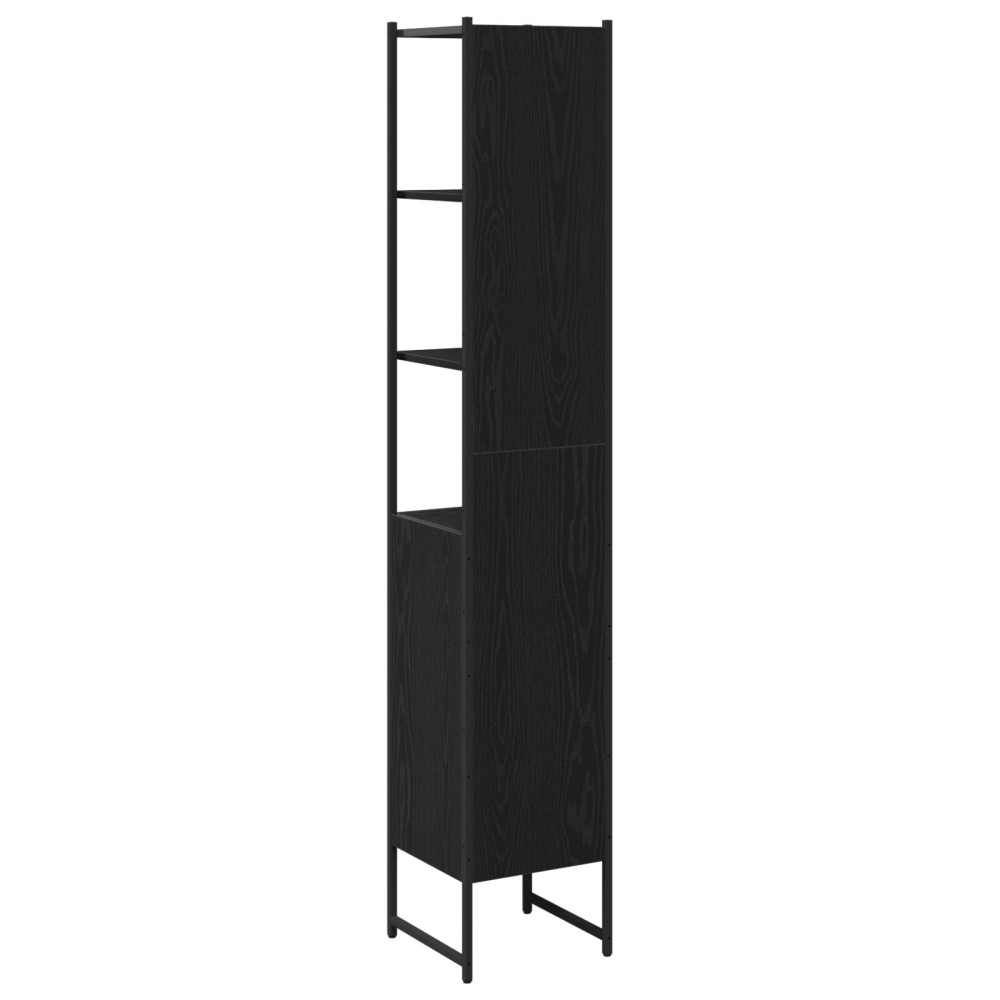 Produktbild för Badrumsskåp Svart ek 33 x 33 x 185,5 cm Konstruerat trä
