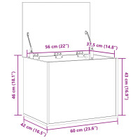 Produktbild för Förvaringslåda Gammalt trä 60 x 42 x 46 cm Konstruerat trä