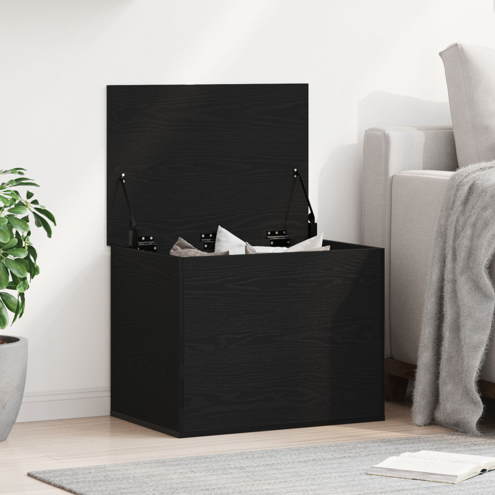 Produktbild för Förvaringslåda Svart ek 60 x 42 x 46 cm Konstruerat trä