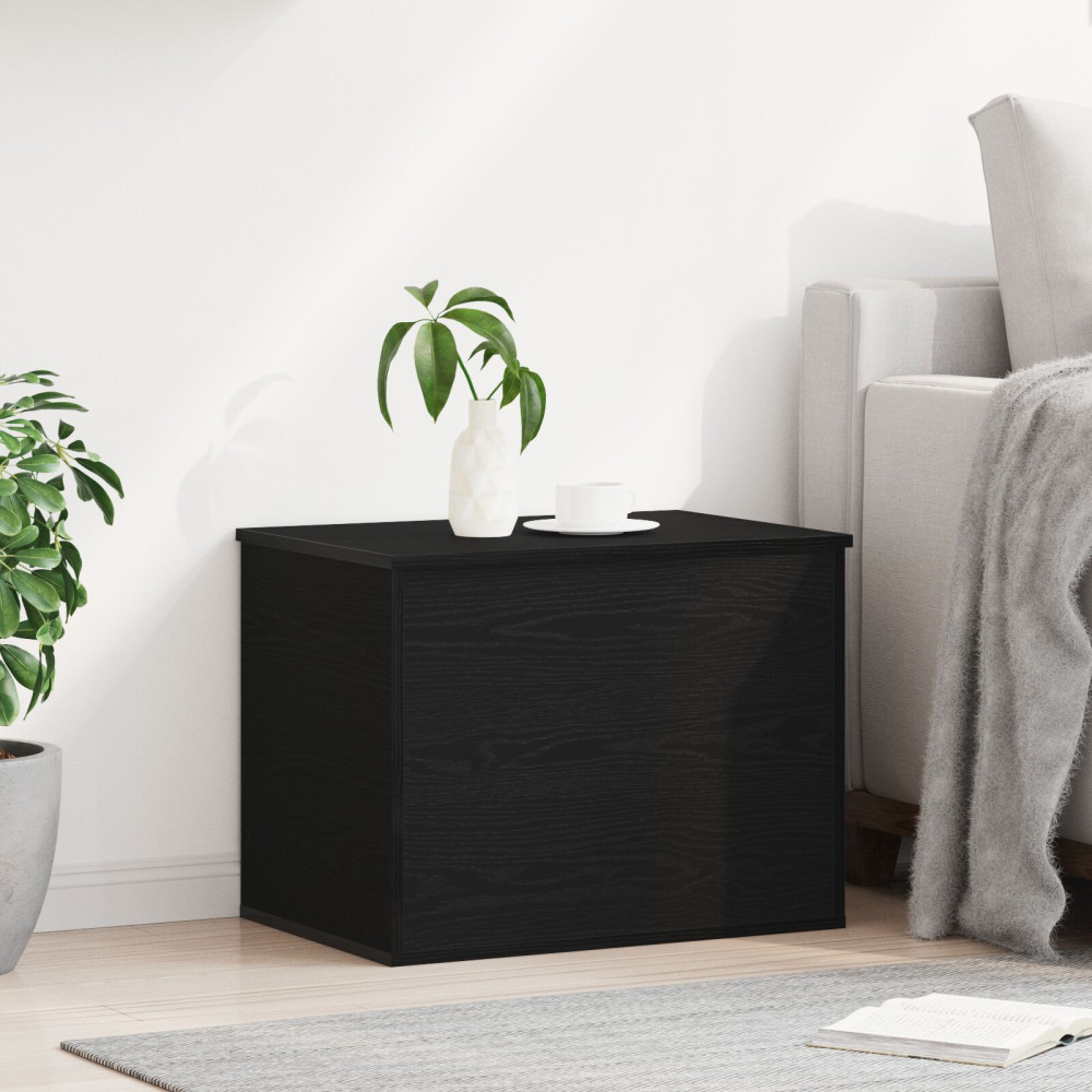 Produktbild för Förvaringslåda Svart ek 60 x 42 x 46 cm Konstruerat trä