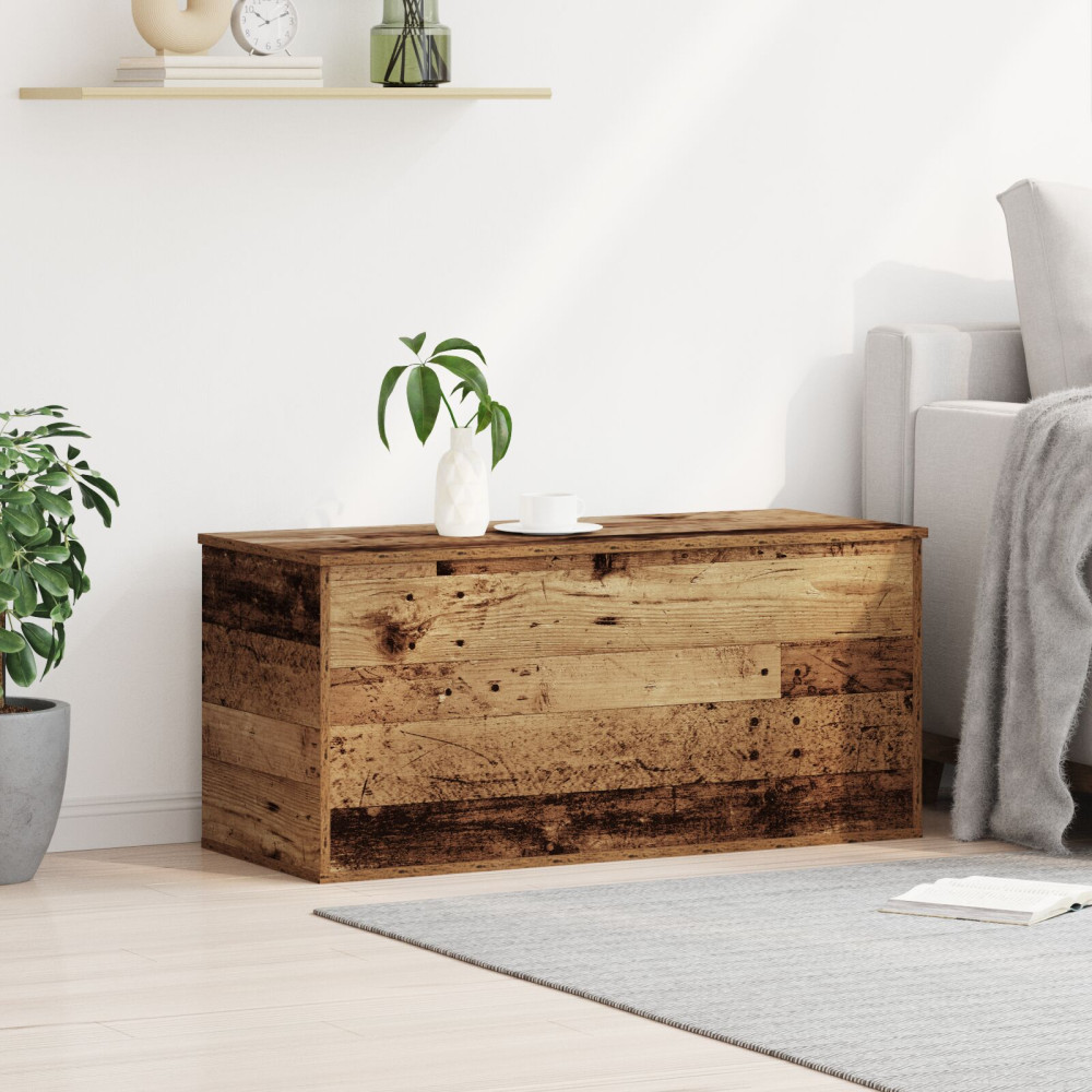 Produktbild för Förvaringslåda Gammalt trä 100 x 42 x 46 cm Konstruerat trä