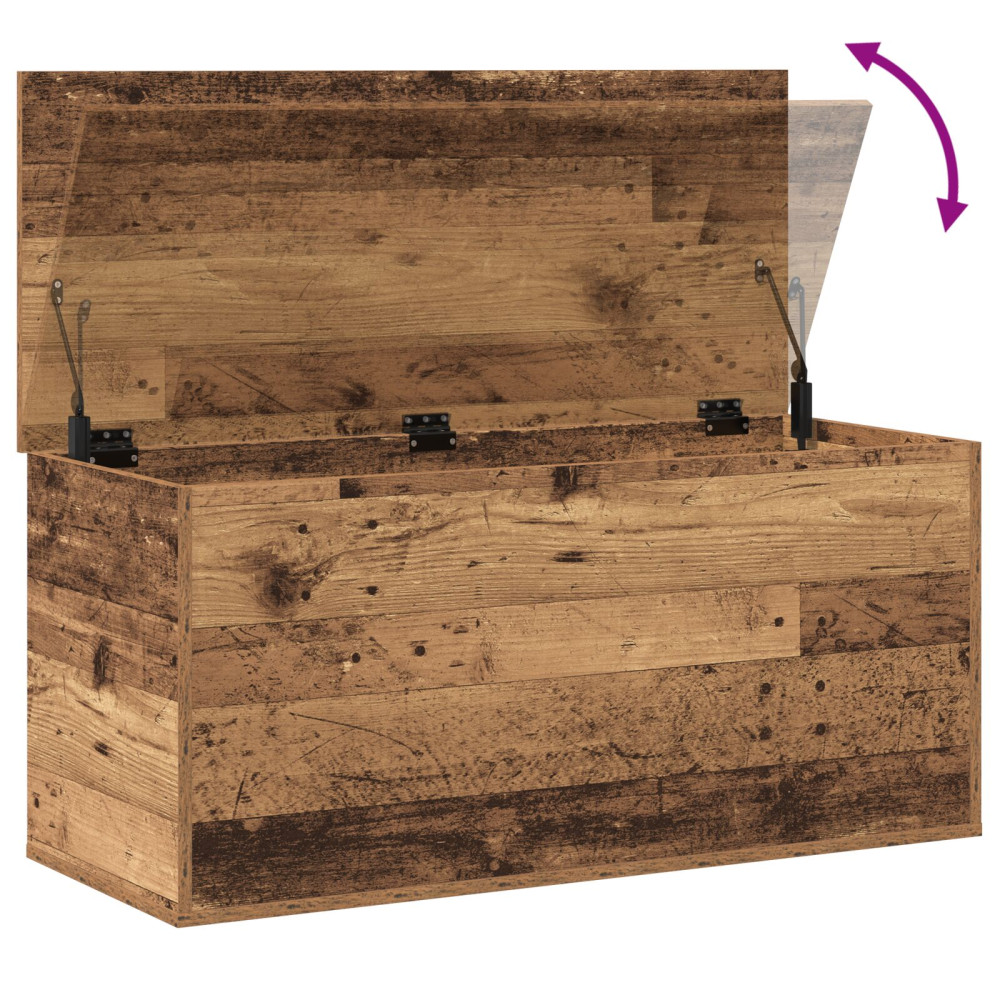 Produktbild för Förvaringslåda Gammalt trä 100 x 42 x 46 cm Konstruerat trä