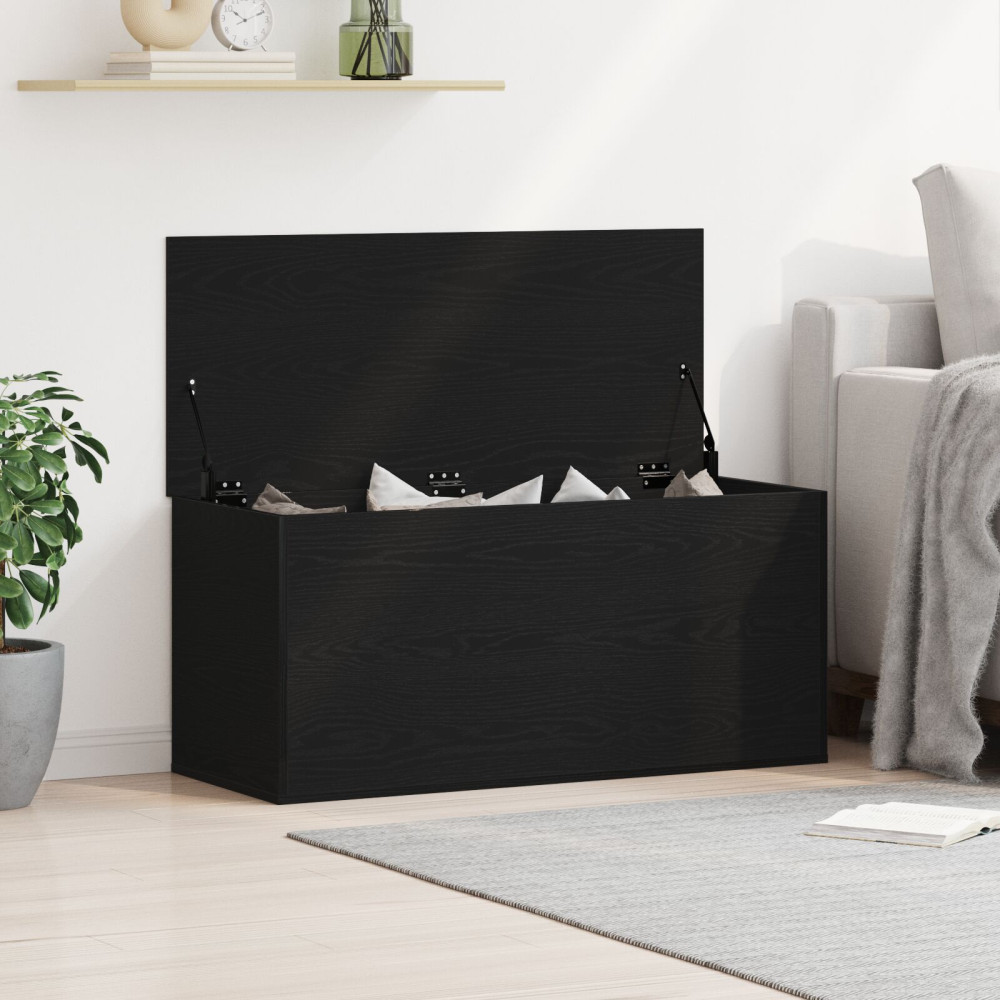 Produktbild för Förvaringslåda Svart ek 100 x 42 x 46 cm Konstruerat trä