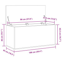 Produktbild för Förvaringslåda Svart ek 100 x 42 x 46 cm Konstruerat trä