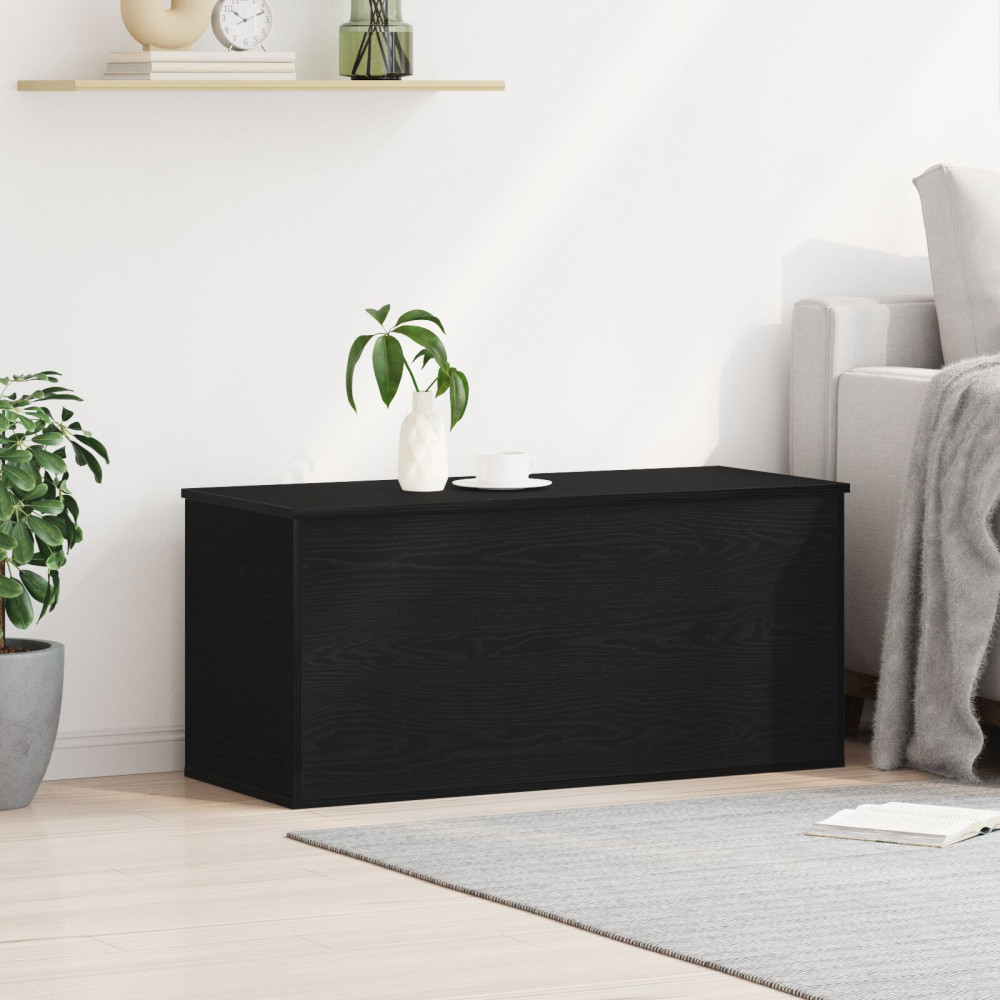 Produktbild för Förvaringslåda Svart ek 100 x 42 x 46 cm Konstruerat trä