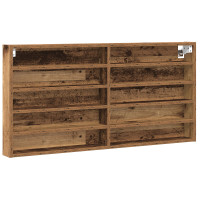 Produktbild för Visningsskåp Gammalt trä 100 x 8,5 x 50 cm Konstruerat trä