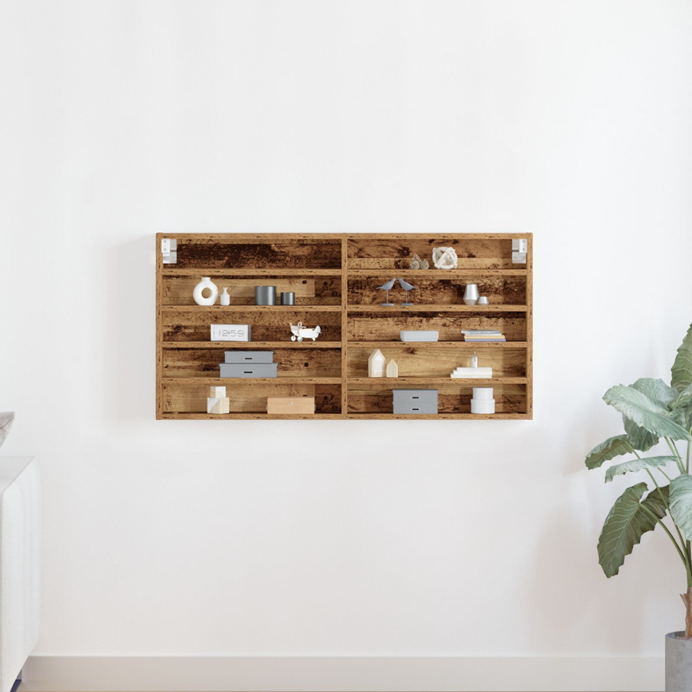 Produktbild för Visningsskåp Gammalt trä 100 x 8,5 x 50 cm Konstruerat trä
