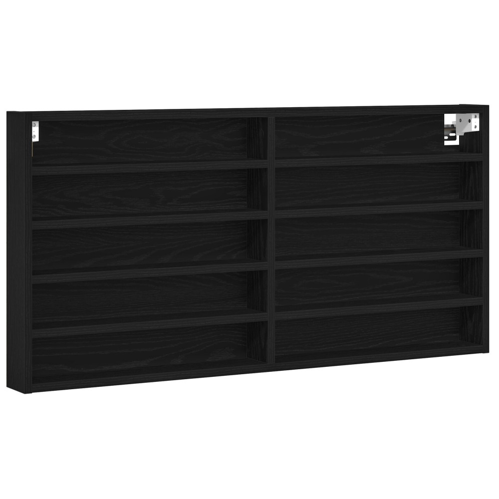 Produktbild för Visningsskåp Svart Ek 100 x 8,5 x 50 cm Konstruerat trä