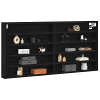 Produktbild för Visningsskåp Svart Ek 100 x 8,5 x 50 cm Konstruerat trä