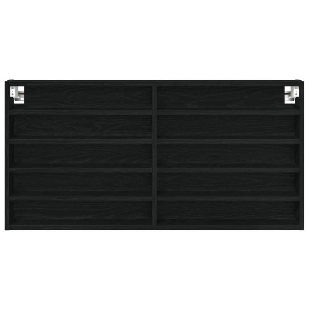 Produktbild för Visningsskåp Svart Ek 100 x 8,5 x 50 cm Konstruerat trä