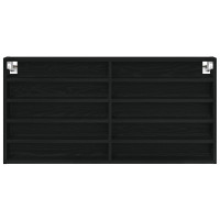 Produktbild för Visningsskåp Svart Ek 100 x 8,5 x 50 cm Konstruerat trä