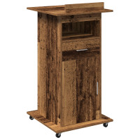 Produktbild för Podium med låda Gammalt trä 55 x 55 x 107 cm Konstruerat trä