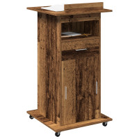 Produktbild för Podium med låda Gammalt trä 55 x 55 x 107 cm Konstruerat trä