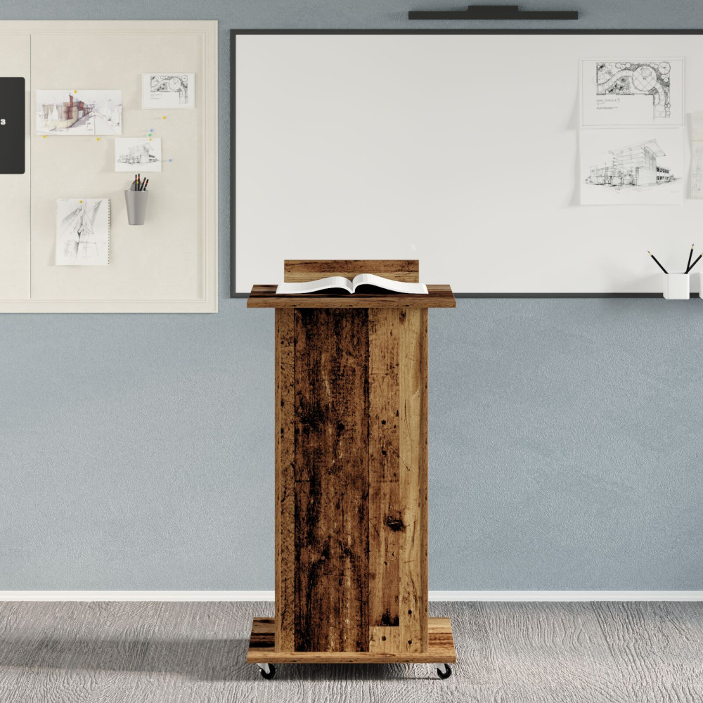 Produktbild för Podium med låda Gammalt trä 55 x 55 x 107 cm Konstruerat trä